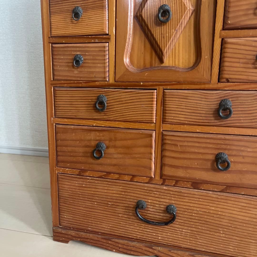 昭和レトロ アンティーク家具 薬箪笥 薬棚 小物入れ ヴィンテージ 22杯