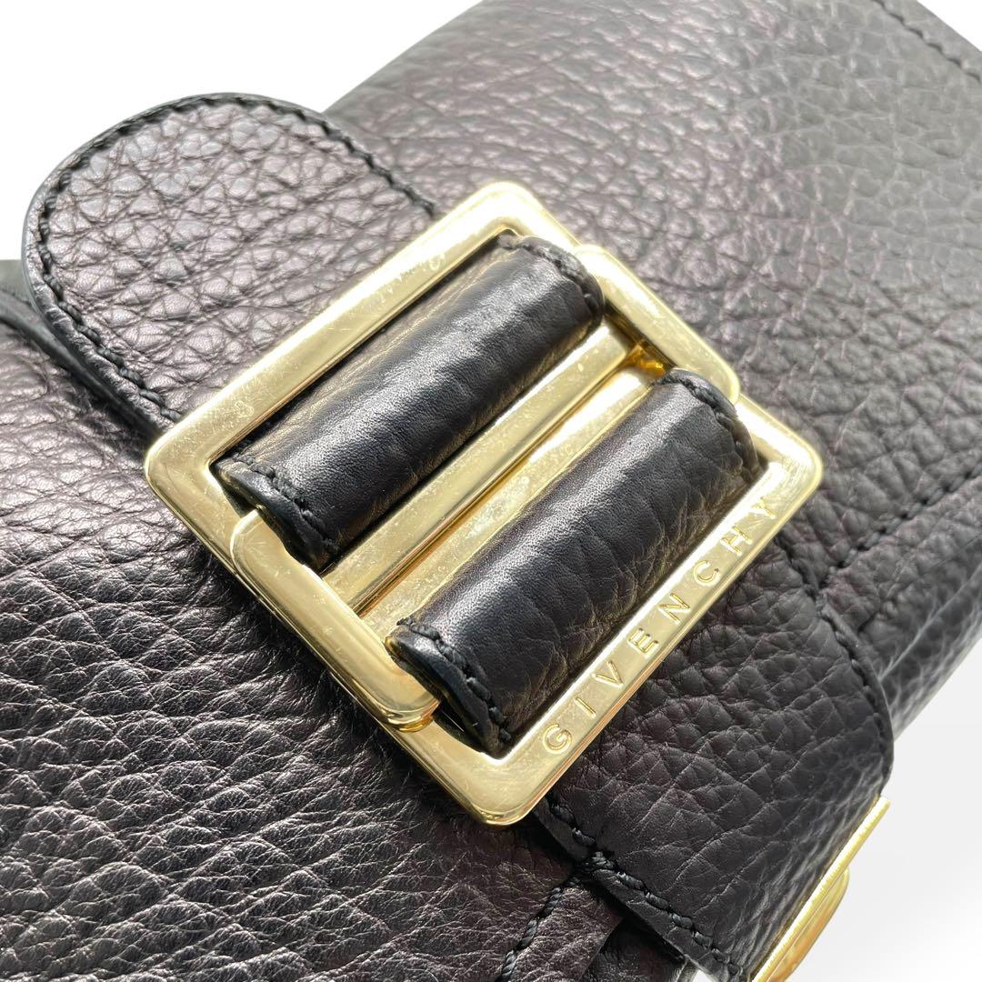 未使用級　レア　GIVENCHY ジバンシィ　ショルダーバッグ　ブラック　シボ革
