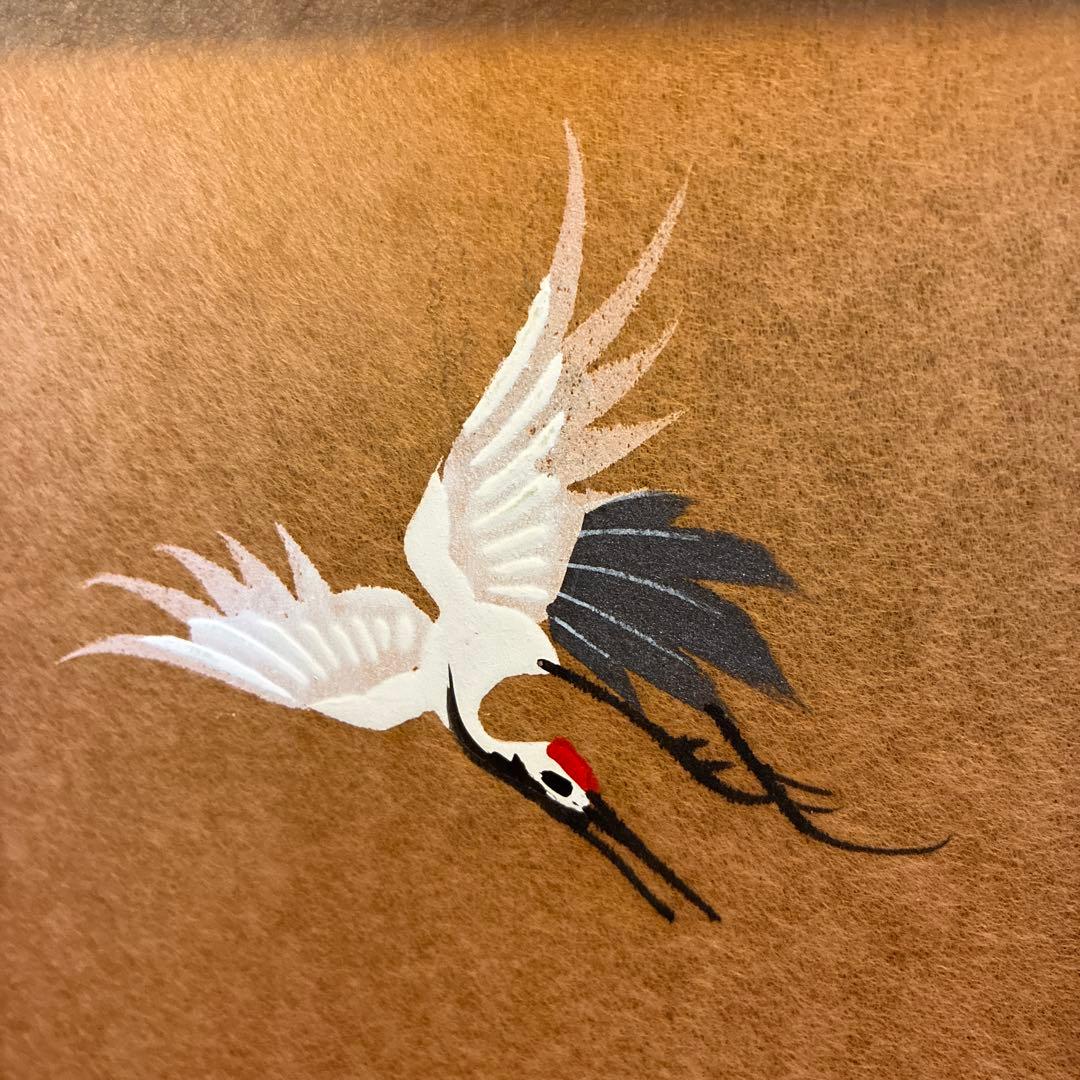 雛人形錦屏風　手書蒔絵　松、鶴