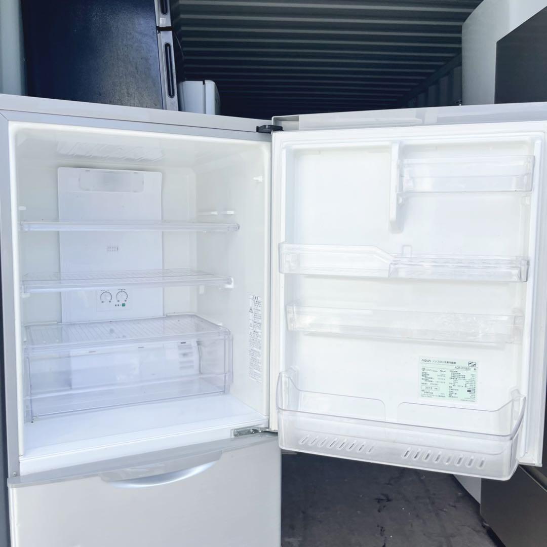 取付無料！完動品！高性能AQUAスタイリッシュシルバー3ドア冷蔵庫！洗濯機