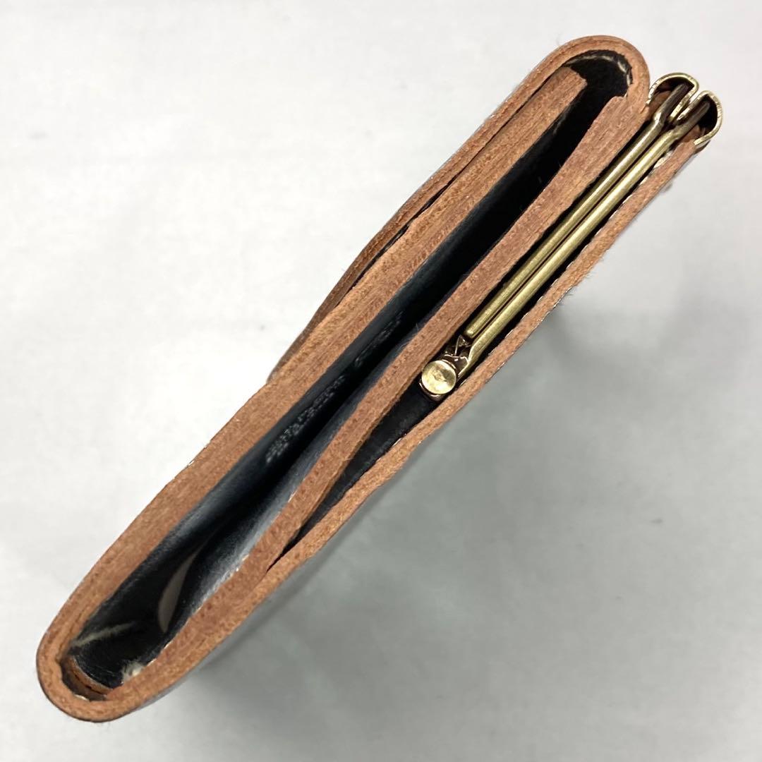 希少未使用 イルビゾンテILBISONTE がま口 折り財布 ロゴ型押しシルバー