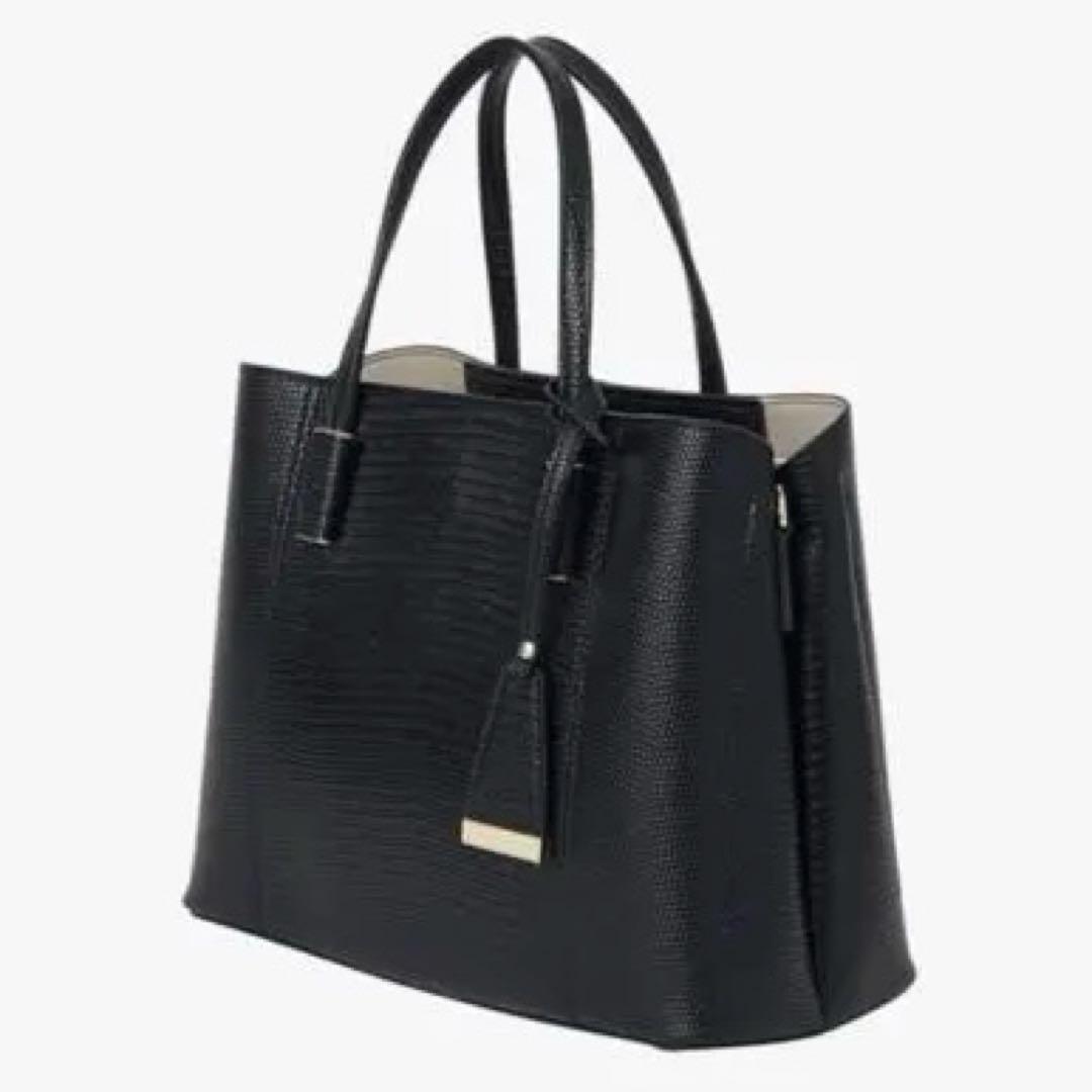 【新品未使用】リザードカタオシゴウヒスムース ハンドバッグ 黒　ダイアナ