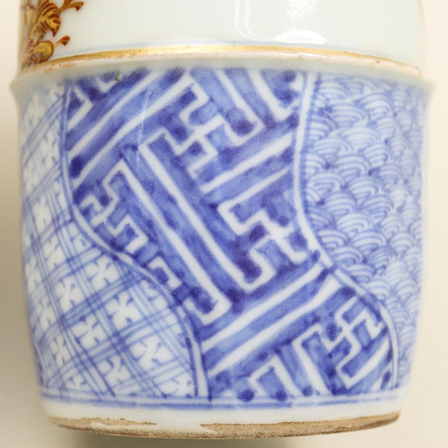 錦手捻祥瑞徳利 一対 酒器 酒注 花生け 収納箱