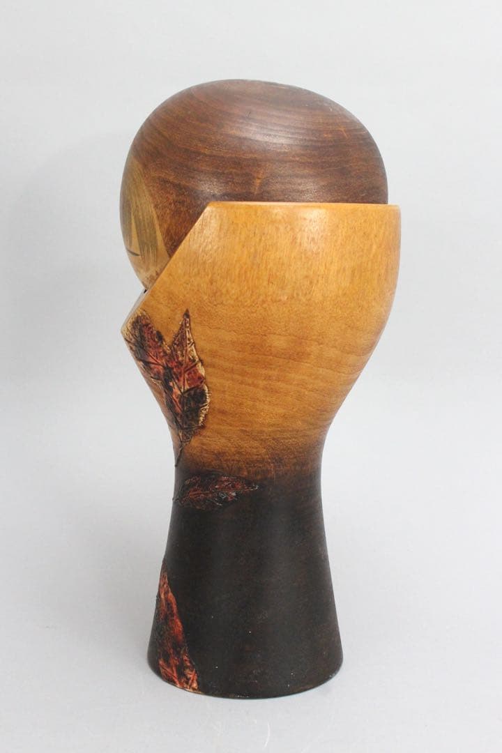 No5535 渡辺正雄 創作こけし「どんぐりの宿」 高さ28.2cm 送料無料