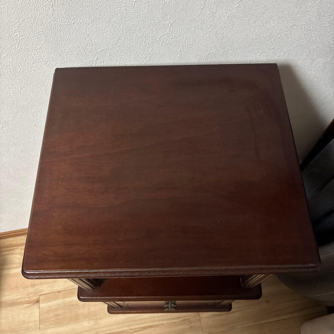 アヤノクラフト 3段引き出し付き アンティーク サイドテーブル 木製 最