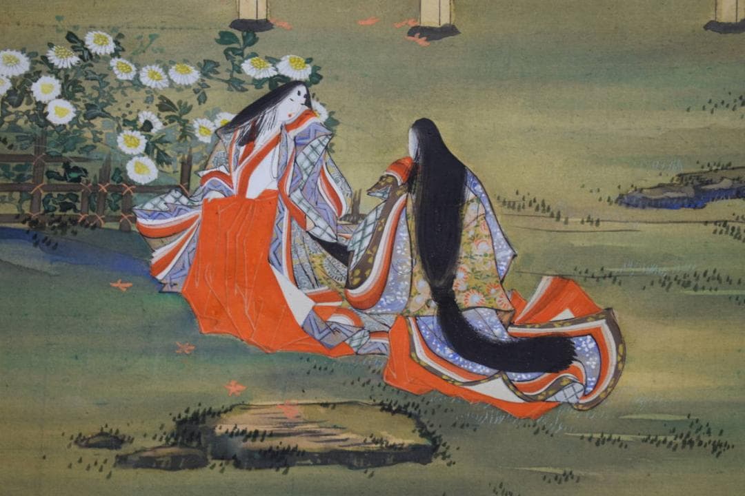 模写/土佐光貞/宮中美人画/絹表装/布袋屋掛軸HF-791