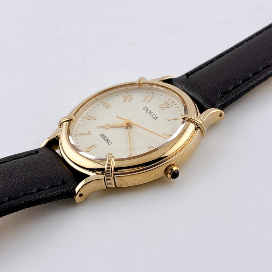 【美品/希少/電池交換済】SEIKO　DOLCE　腕時計　新品ベルト　ゴールド