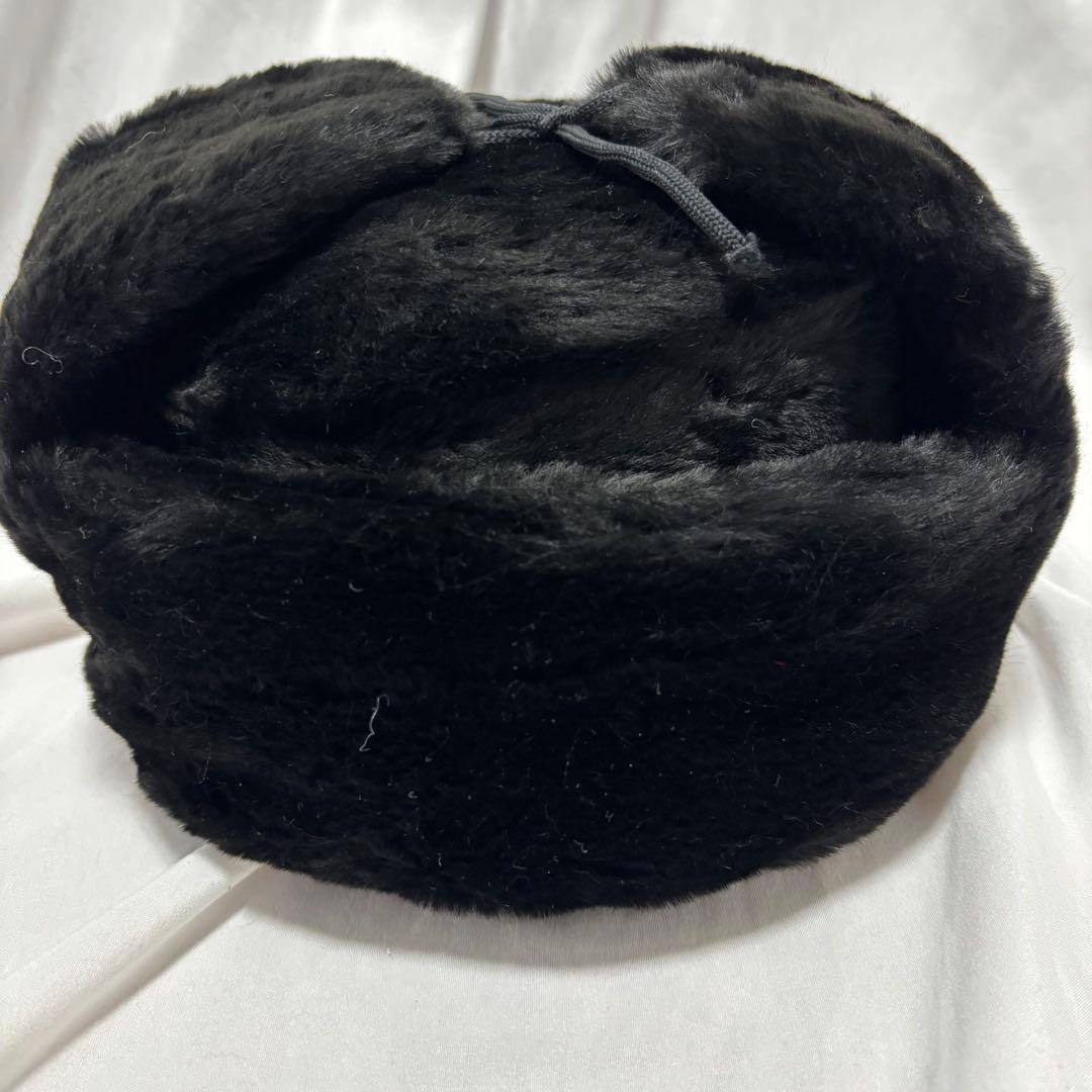 ソ連軍　ロシア軍　ウシャンカ　帽章付き　フライトキャップ　防寒帽　フェイクファー ソ連軍 ロシア軍 ウシャンカ 帽章付き フライトキャップ 防寒帽