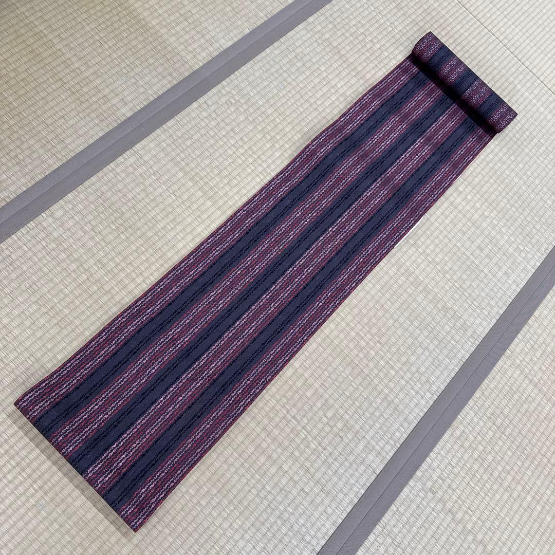 博多織名古屋帯 反物 松居特撰手織り 繻子織 松装織物 本場筑前博多織