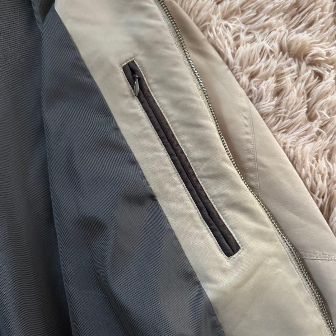 L.L.Bean　エルエルビーン　襟レザースウィングトップ　ベージュ　A-2