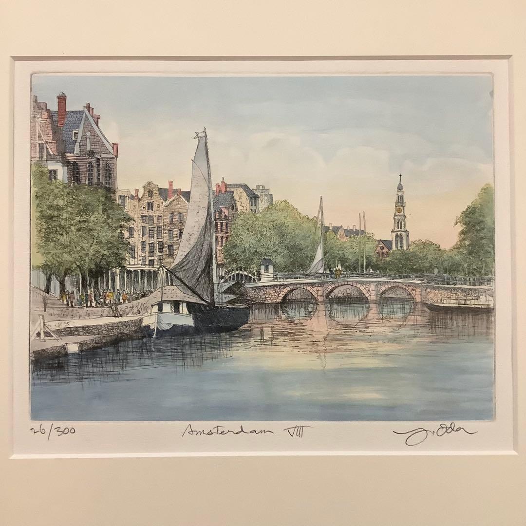 絵画・額縁・織田義郎・アムステルダム・オランダ・銅版画+手彩色