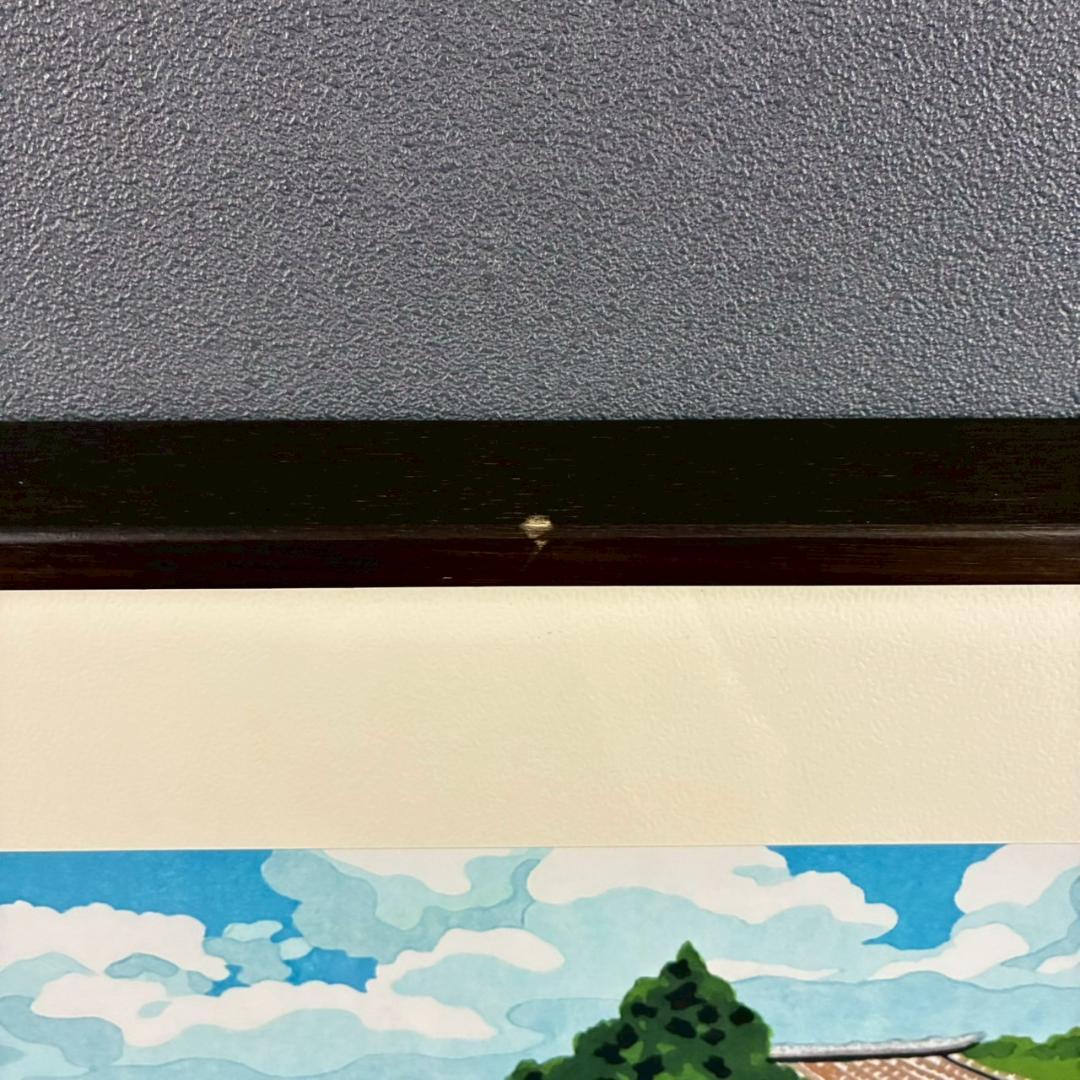 井堂雅夫「神々の住む島」木版画 直筆サイン入り 1993年 額縁入り 沖縄