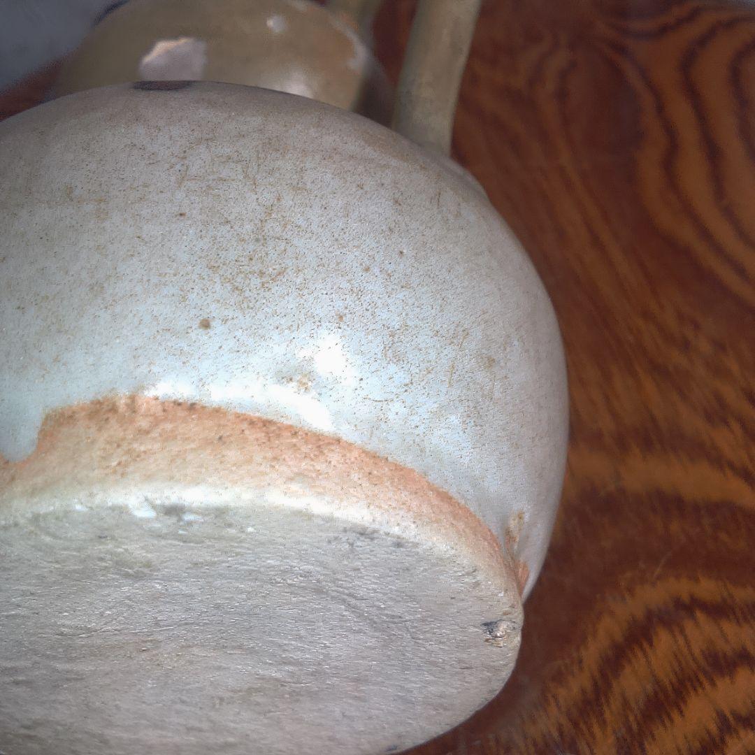 骨董6手作り陶器壺、二重ボディ