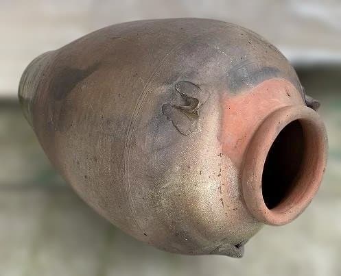 琉球焼の三耳締壷 大花瓶 高さ68cm 古民具 甕 壷屋焼 水瓶