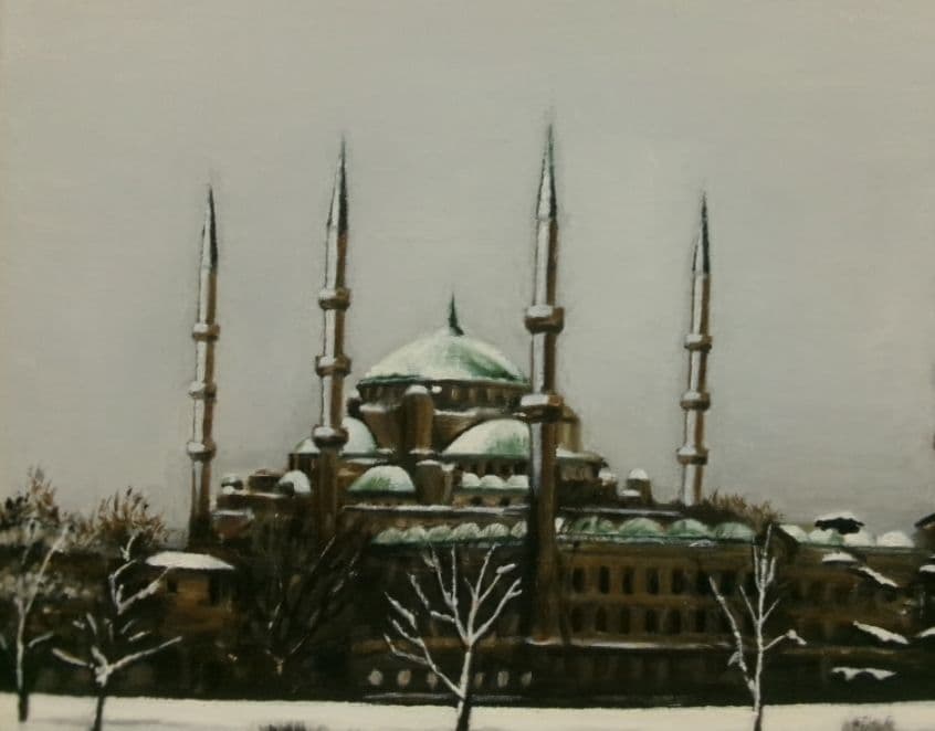 「ブルーモスク(トルコ)」 油彩 F8 1981年 商品管理番号E0…