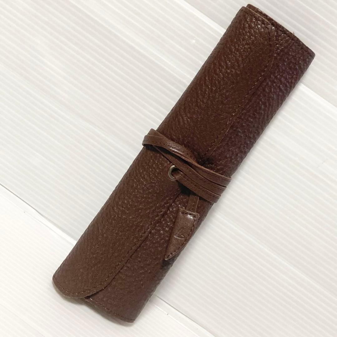土屋鞄 ロールペンケース 焦茶 ブラウン トーンオイルヌメ 筆箱 - メルカリ