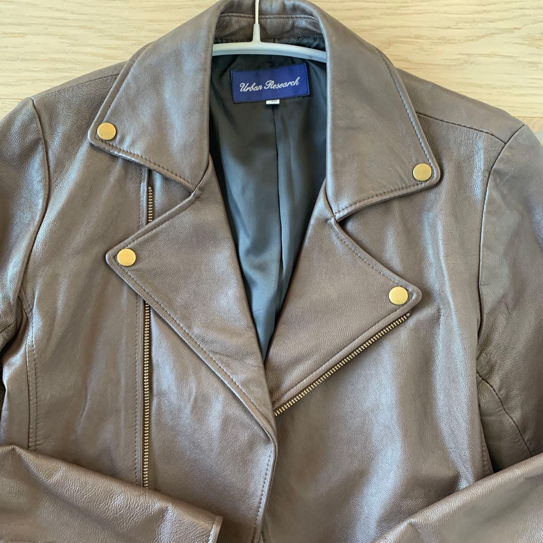 美品】 アーバンリサーチ ライダースジャケット シングル ラムレザー