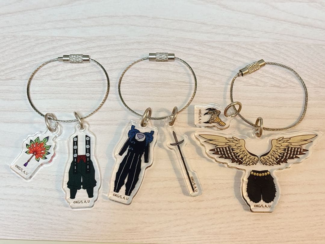 【美品】鬼滅の刃 半天狗 喜怒哀楽 アクリルチャーム3種セット キーホルダー グッズ-クッション】鬼滅の刃 半天狗の喜怒哀楽ッション（クッション