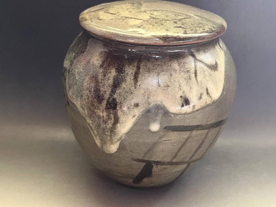 水指■神路山焼 水指建水 大正十二年中秋 宋保 贈 渡部雅兄 時代物 骨董品■