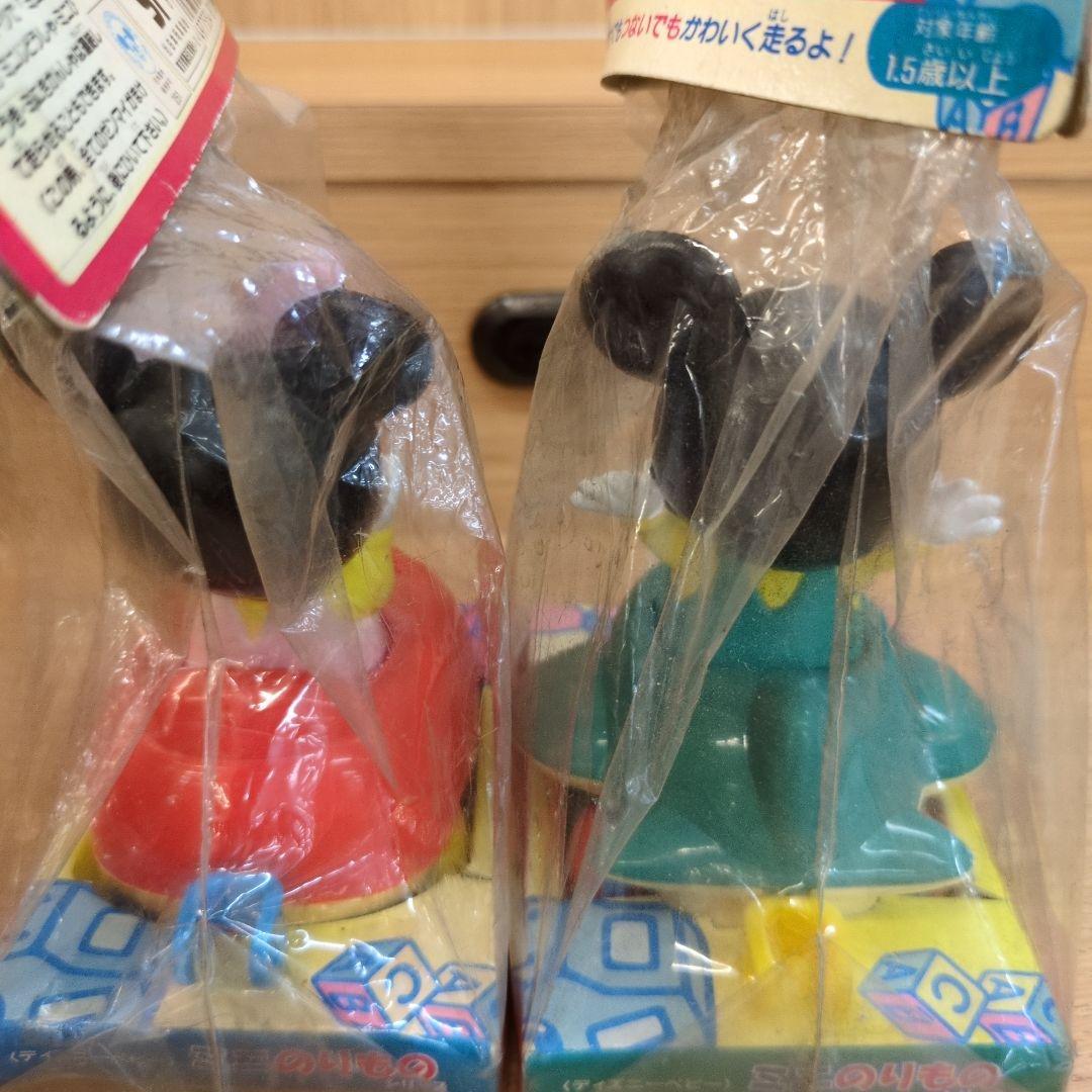 disney babyミッキー ミニー プルバックカー ソフビフィギュアセット