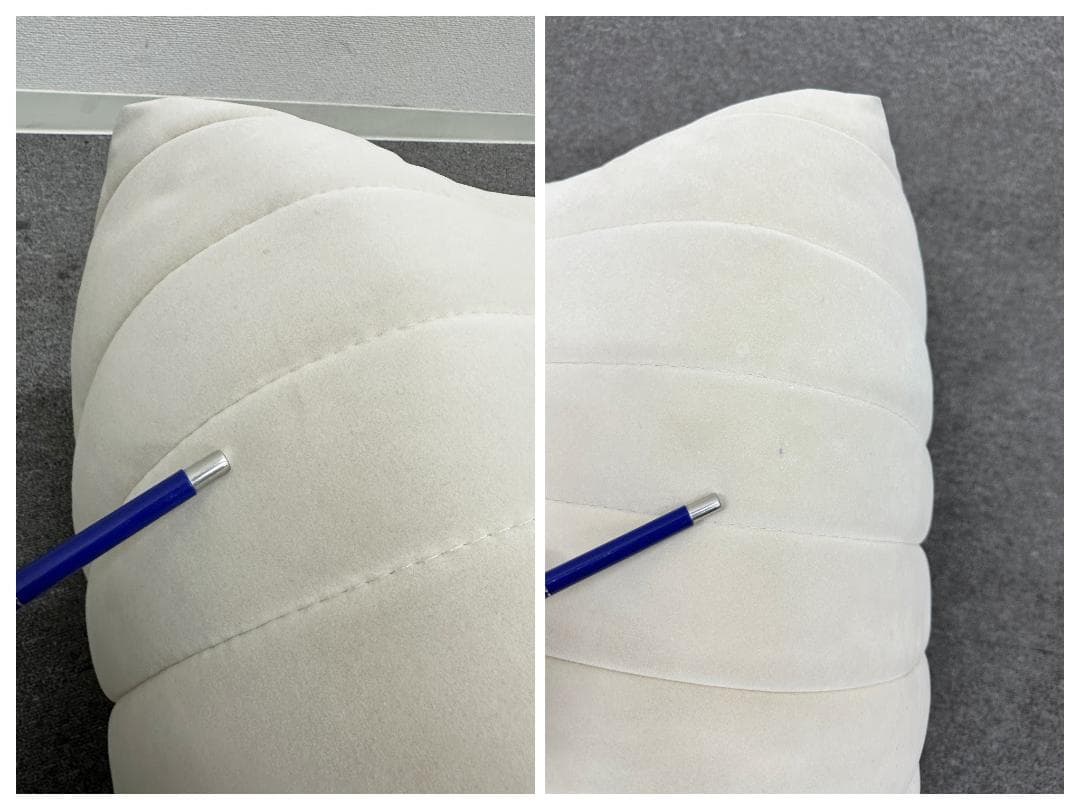 ■リーン・ロゼ■ロゼサンドラ　パフ　オットマン　オフホワイト系　クッションソファ