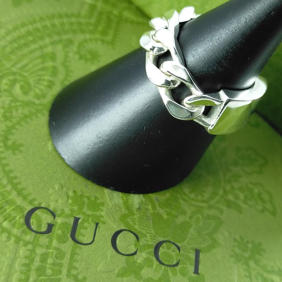 ◆SALE◆【GUCCI】プレート　喜平　チェーン　リング　１７号　1875