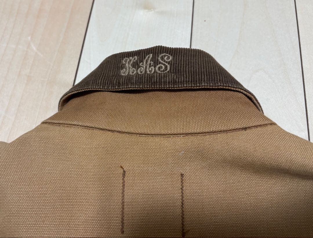 Carhartt 短丈ワークジャケット　コーデュロイ襟・袖　企業ロゴ