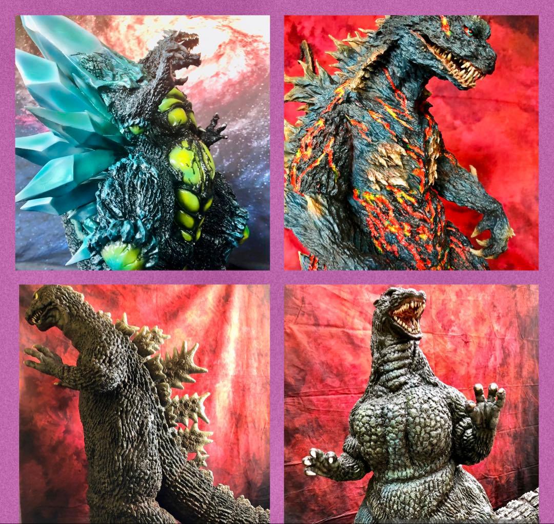 ウロコ・ゴジラ雛型レジンキット& 銀座書き割りセット完成品&特製ゴジラプレート￼