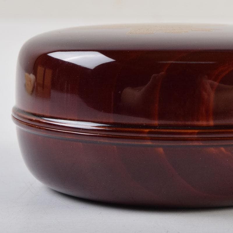 人間国宝　山下義人作　屋島神社古材　木地　呂塗　蕪蒔絵　香合　共箱　V　8927