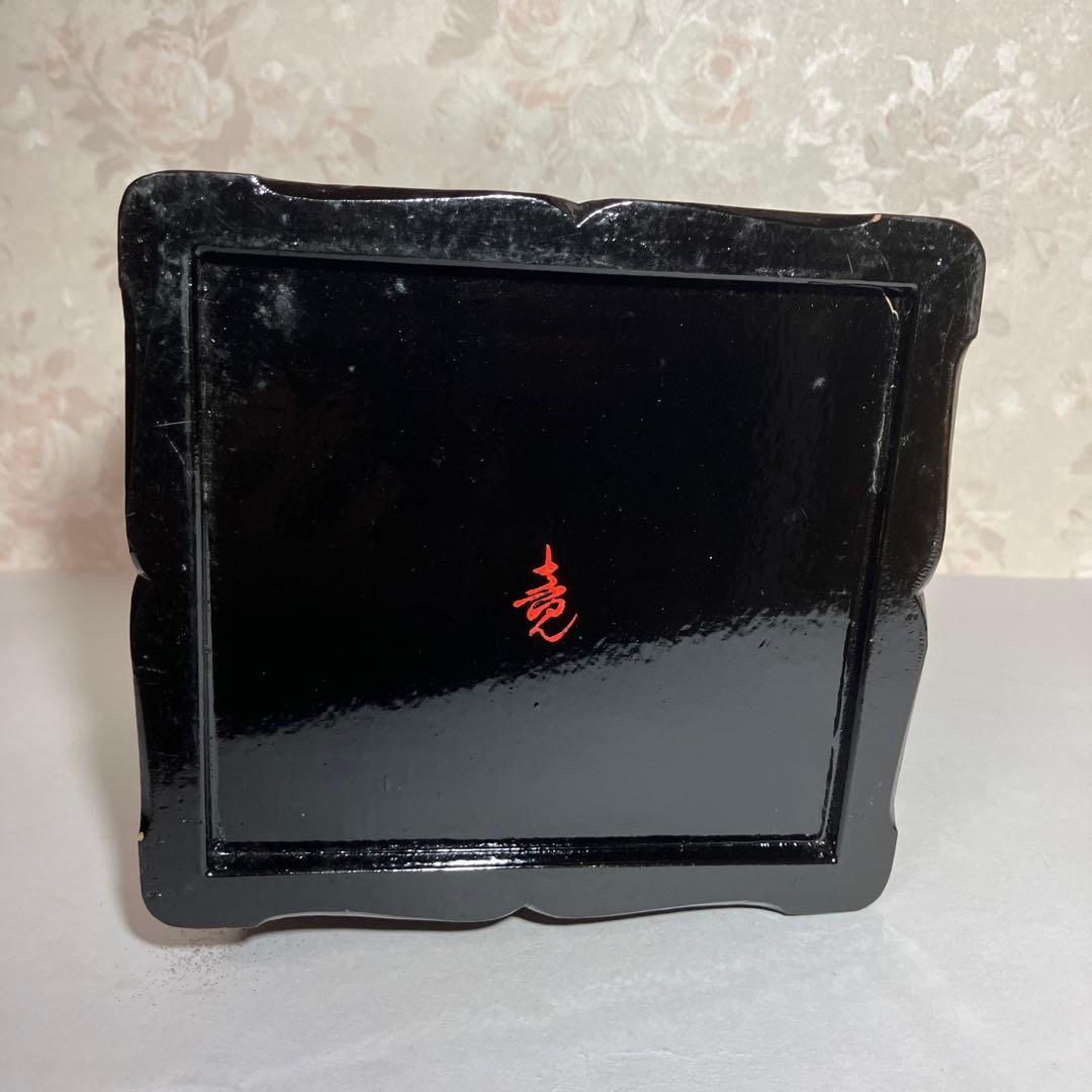 骨董紅溜塗り手提げ付き三段菓子箪笥