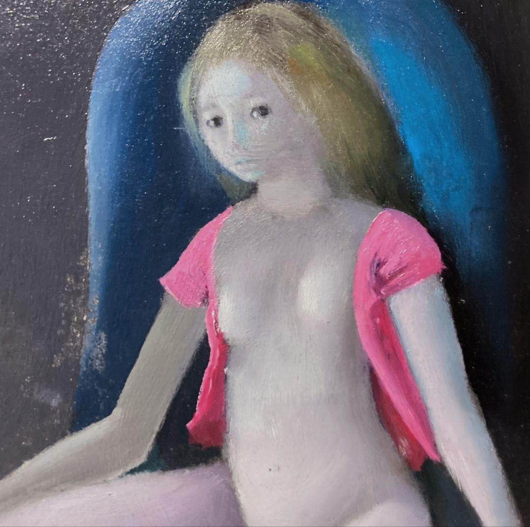 ジャック ボワイエ「少女」額装●油彩 サイン ギャラリーシール フランス画家●