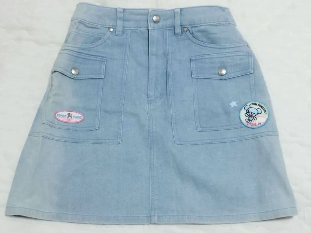【希少】ポンポネット　ミントくん　デニム台形スカート　160
