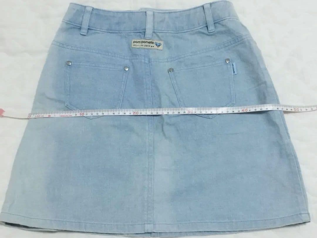 【希少】ポンポネット　ミントくん　デニム台形スカート　160