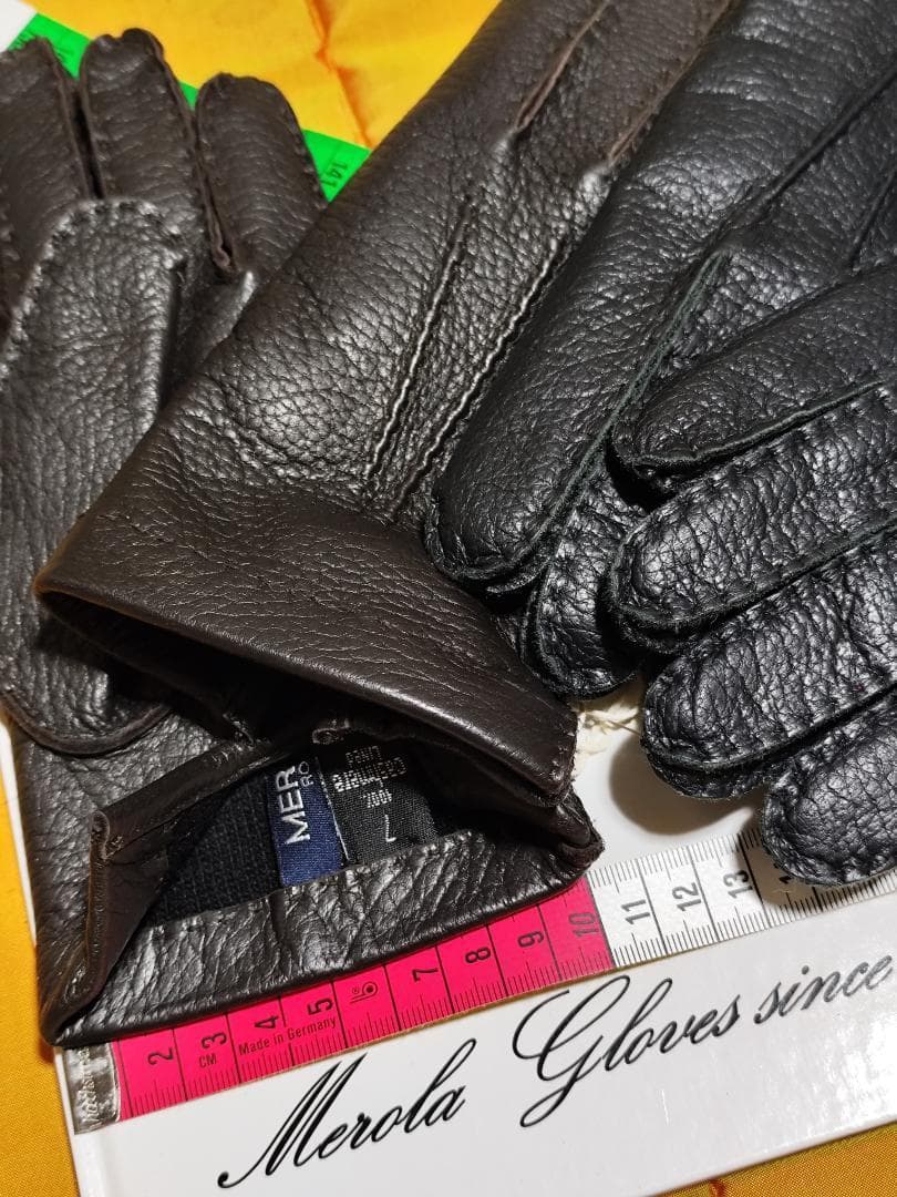 今季 メローラ ディア黒 カシミア黒 革手袋 グローブ MEROLA 今季