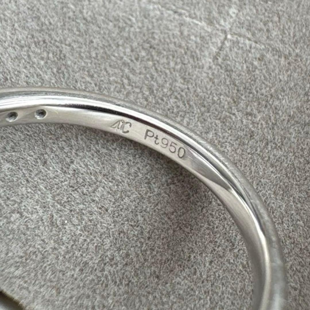 【美品】4℃ Pt950 ダイヤモンド リング ハーフエタニティ　10.5号