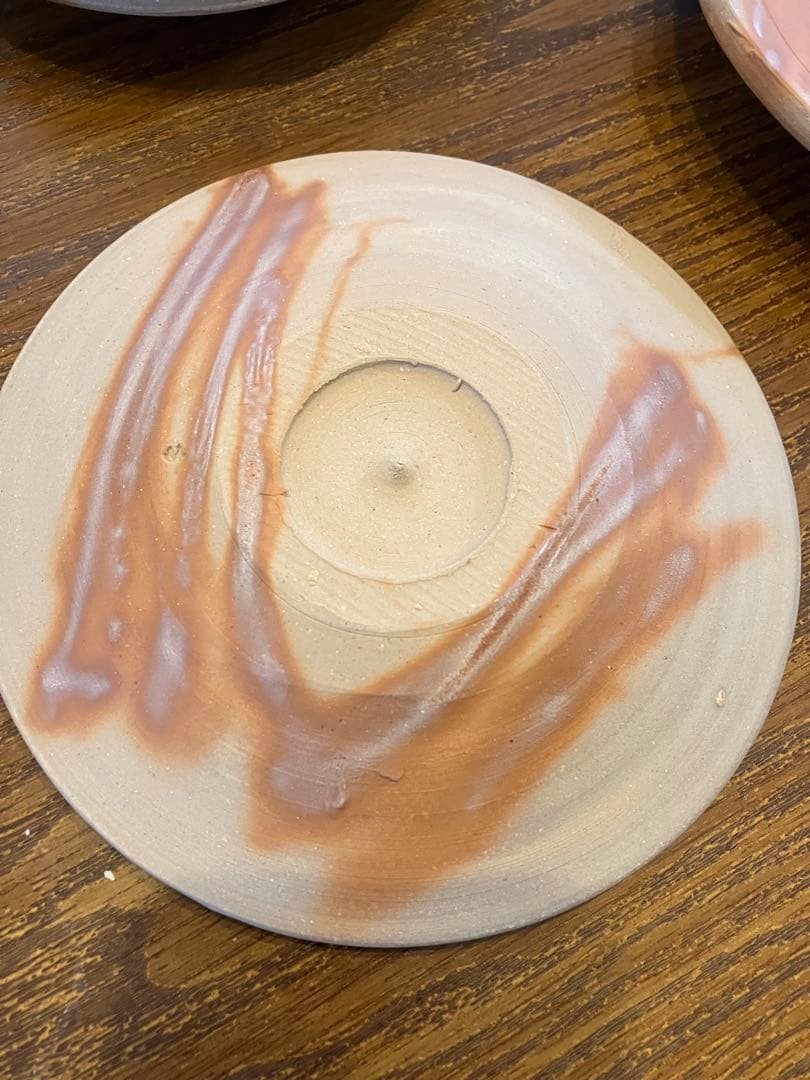 備前焼緋襷サラダ皿6枚揃緋襷 南燦窯 桐箱 5寸皿