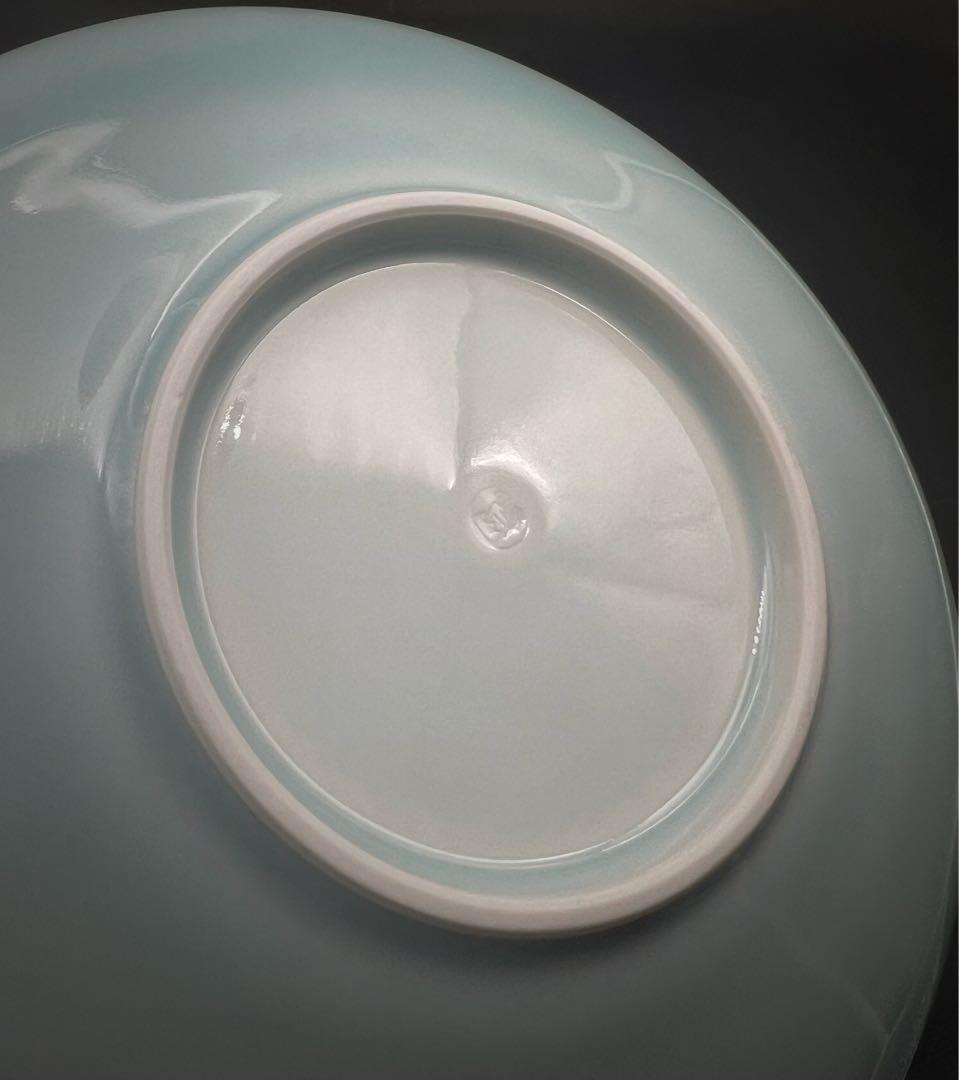 人間国宝 塚本快示 快山窯 青白磁牡丹文鉢 筆洗 水洗 木箱付き