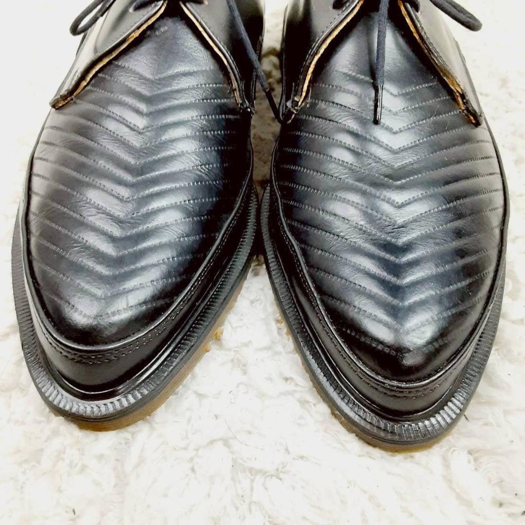 美品 26㎝◎ドクターマーチン ROBOT 革靴 黒 イギリス製 V字ステッチ