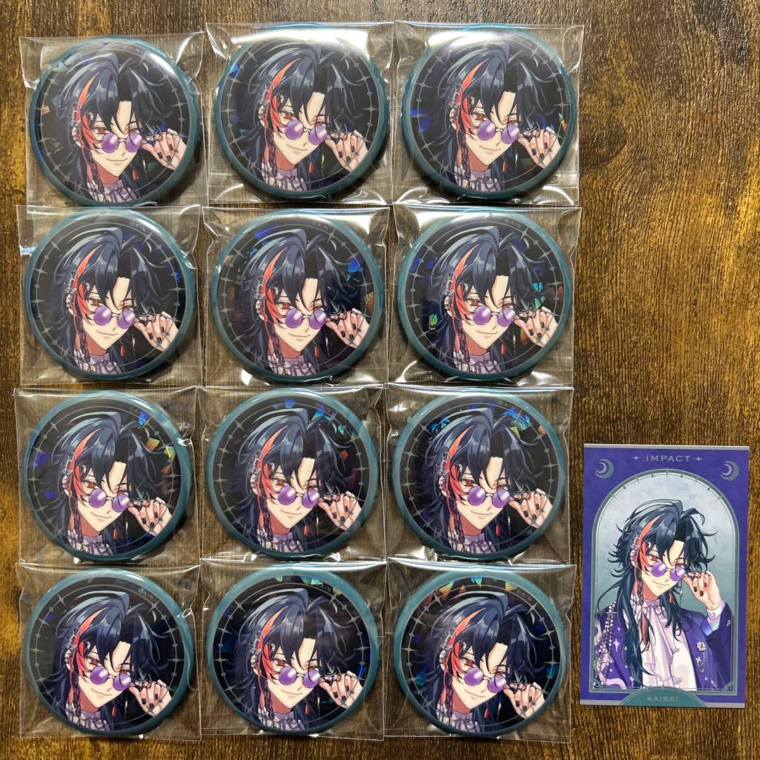 にじさんじ IMPACT 月組 魁星 チェキ風カード ランダムキラキラ缶バッジ