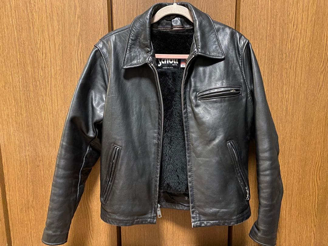 美品 schott 642 シングルライダースジャケット 38 - メルカリ