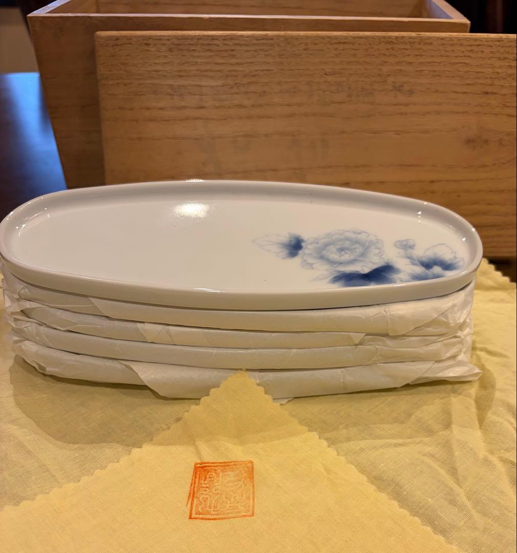 宮内庁御用達 山本長左 作 楕円皿 九谷焼 山本長左【宮内庁御用達】九谷焼5号ケーキ皿 異邦人 オレンジ