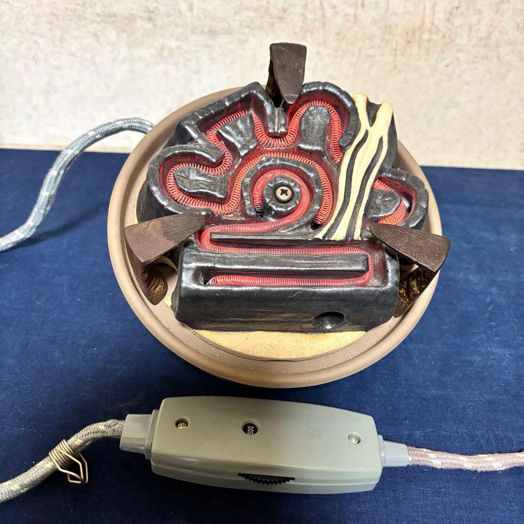 人間国宝敬典/焼色面取風炉/茶釜/風炉/電熱器/電熱器/敷板/底瓦/香入