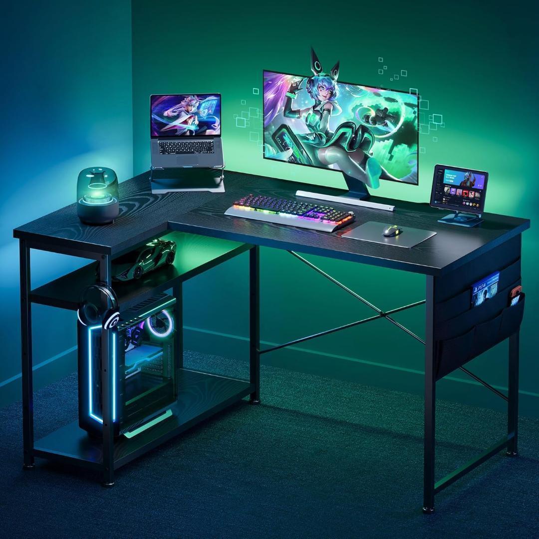 【M3104-119-76】ゲーミングデスク l字 パソコンデスク　幅107cm