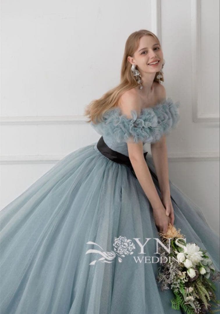 YNS オフショルダー　 ドレス　カラードレス　ウエディング