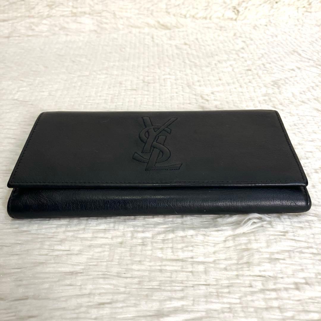 YVESSAINTLAURENT イヴサンローラン 2つ折り長財布　ブラック