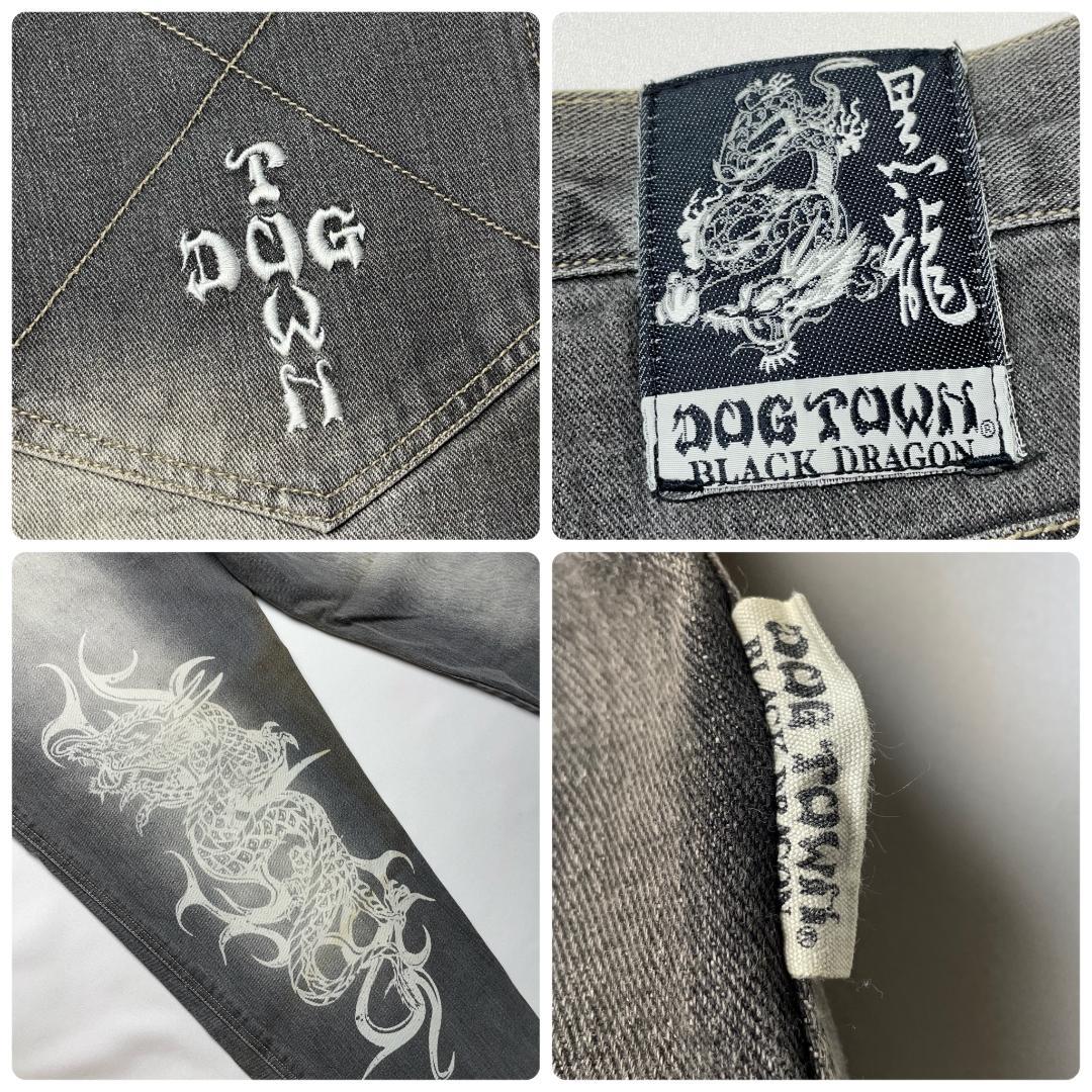 ドッグタウンバギーデニムジーンズw31刺繍b系黒龍古着ストリート