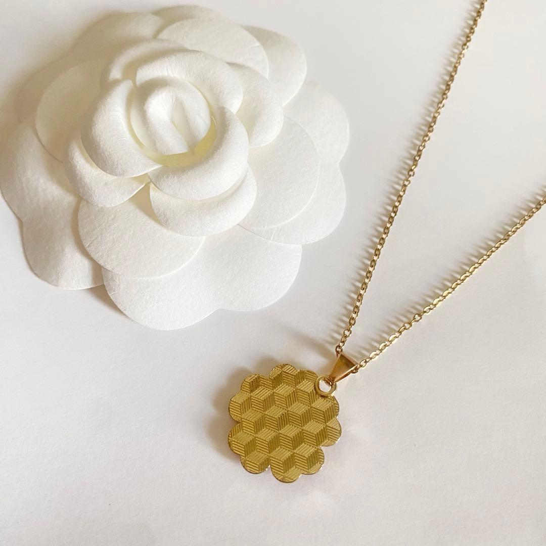 CHANEL シャネル ネックレス チャーム フラワー レッド 花 ストーン