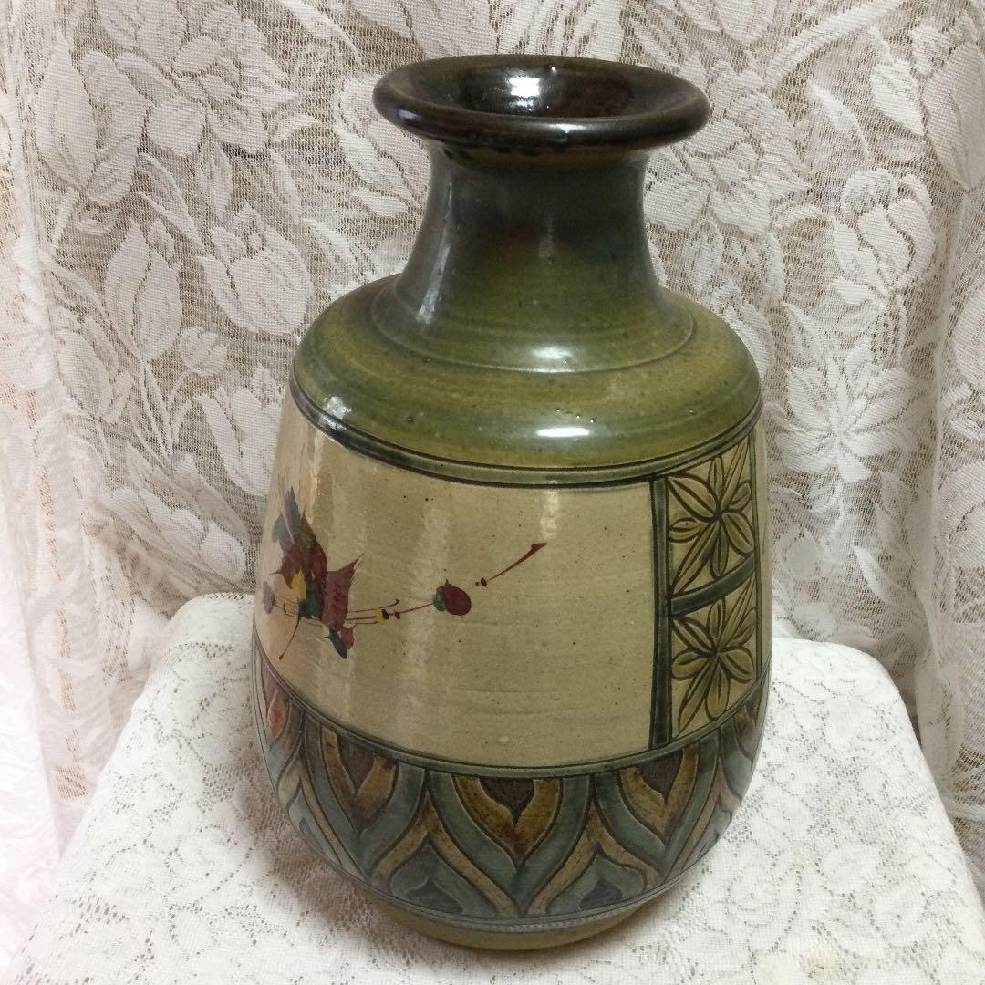 【壺屋焼】やちむん　人間国宝「金城次郎」の甥「金城敏勝」　花瓶・壺