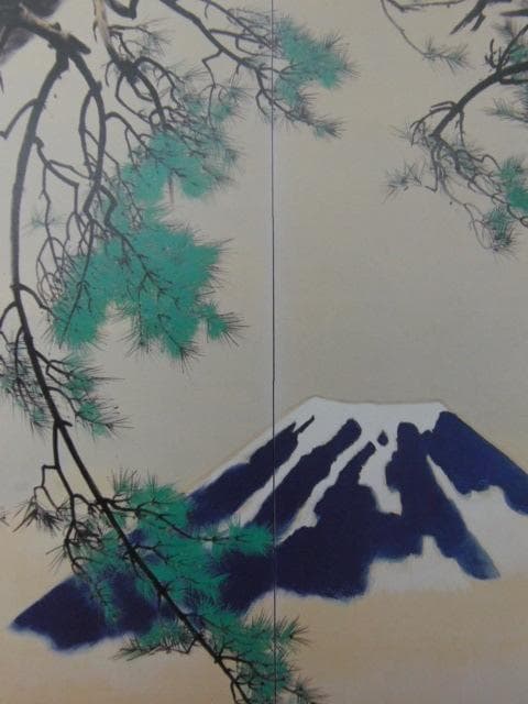 伊東深水、【富士】、希少な額装用画集より、新品額装付