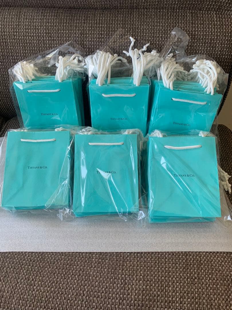 国内現行品Tiffanyティファニーショッパー紙袋 （20x25）60枚セット